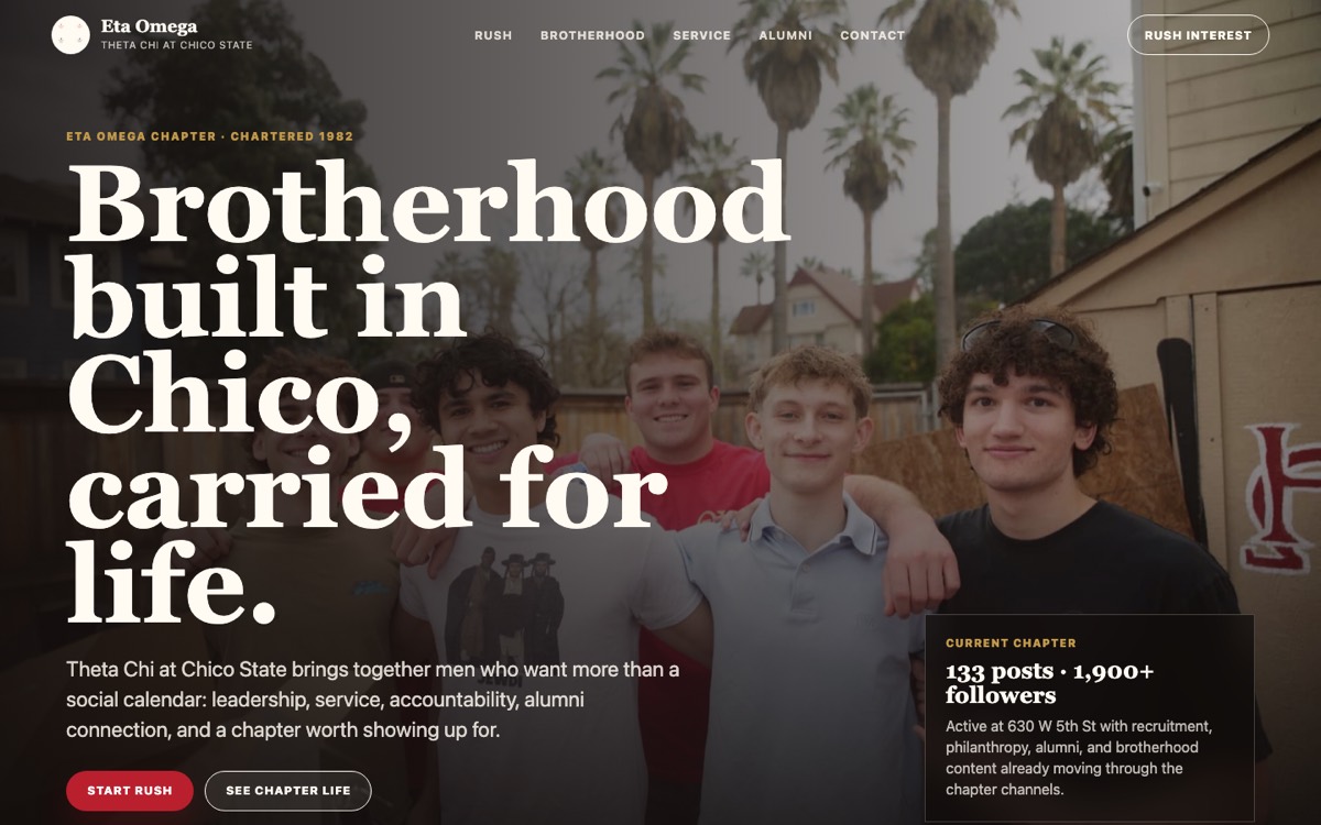 Eta Omega · Theta Chi at Chico State — current build